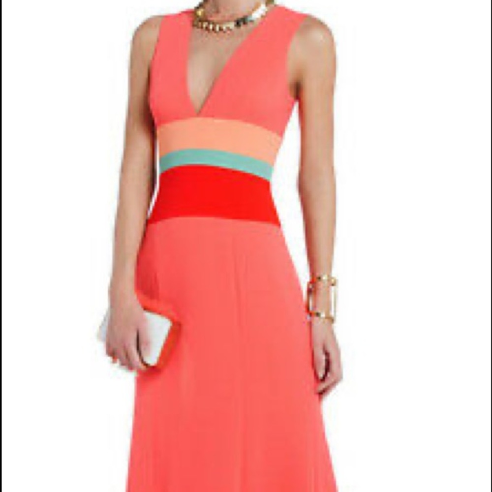 BCBG Maxazria Lizette long pink dress size 6 NWT